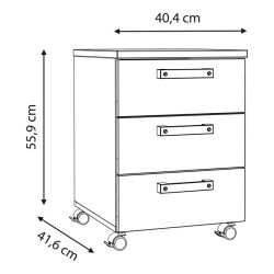 Kontenerek pod biurko na kółkach Clif old wood vintage | Domowanie