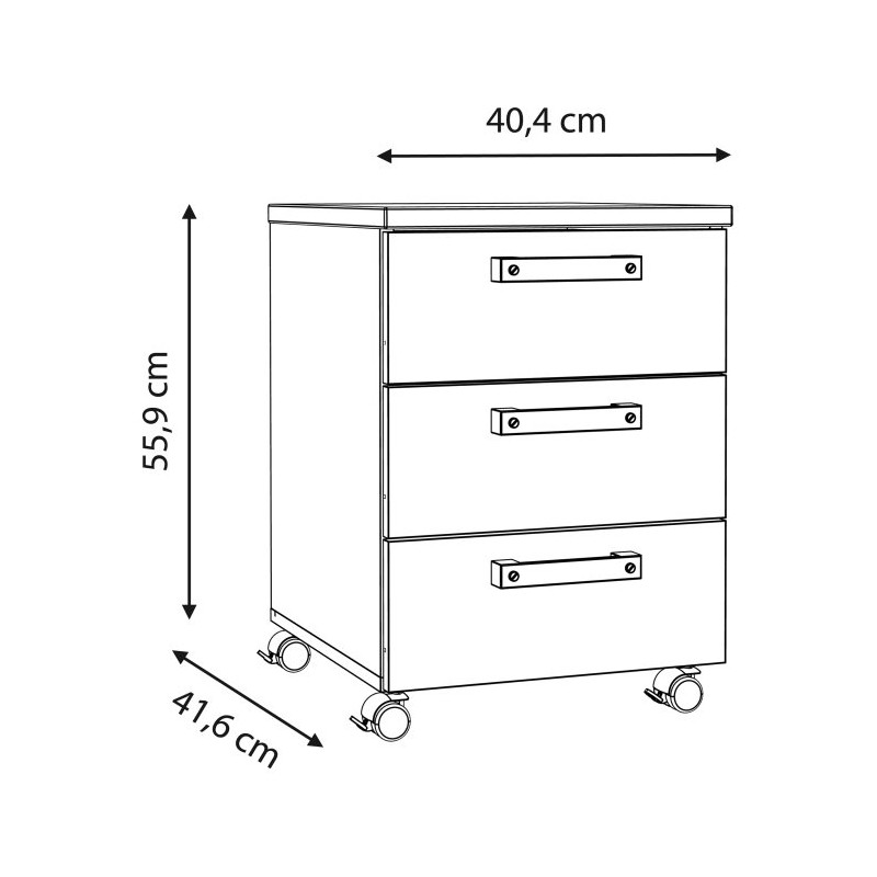 Kontenerek pod biurko na kółkach Clif old wood vintage | Domowanie