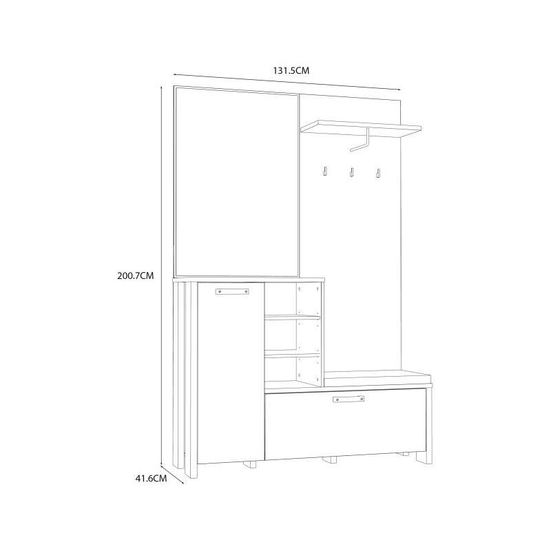 Panel do przedpokoju Clif old wood vintage| Meble Forte