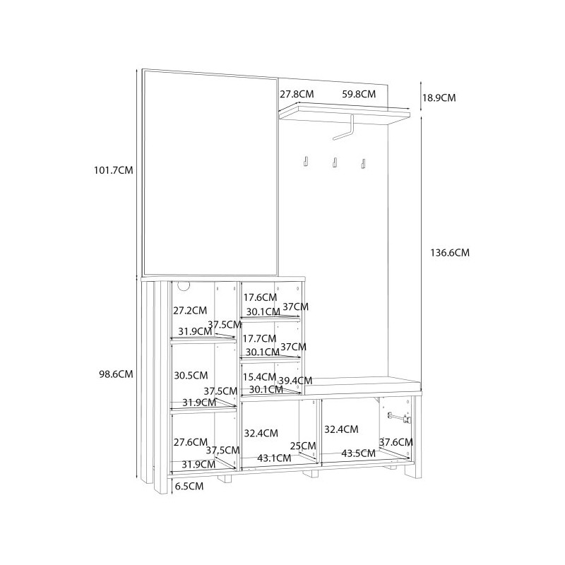 Panel do przedpokoju Clif old wood vintage| Meble Forte