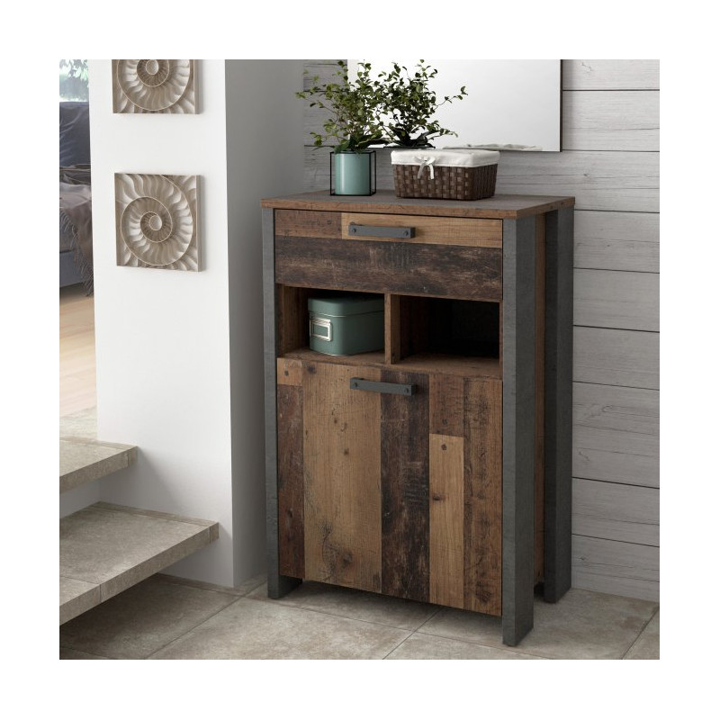 Szafka na buty 70 cm CLIF old wood vintage | domowanie.pl