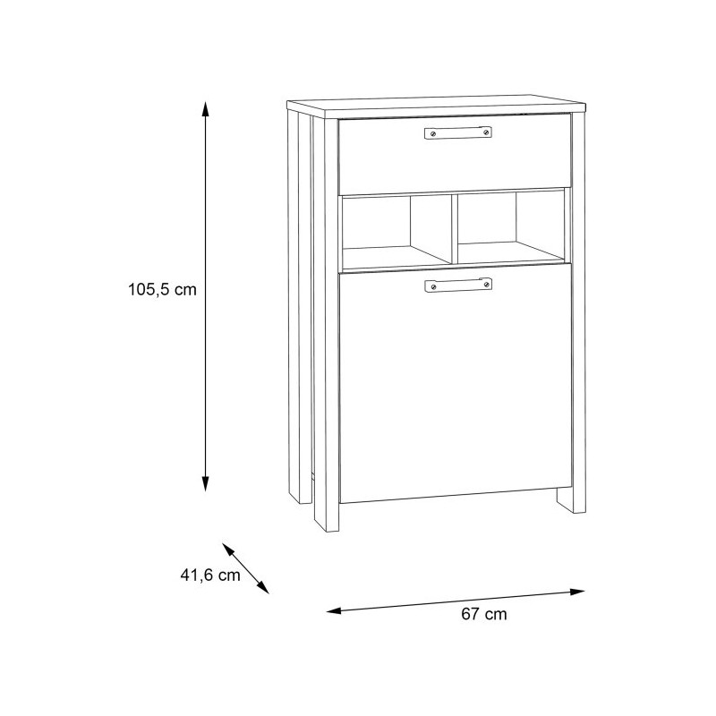 Szafka na buty 70 cm CLIF old wood vintage | domowanie.pl