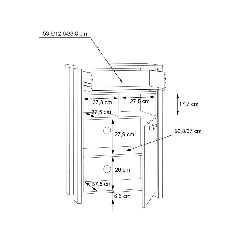 Szafka na buty 70 cm CLIF old wood vintage | domowanie.pl