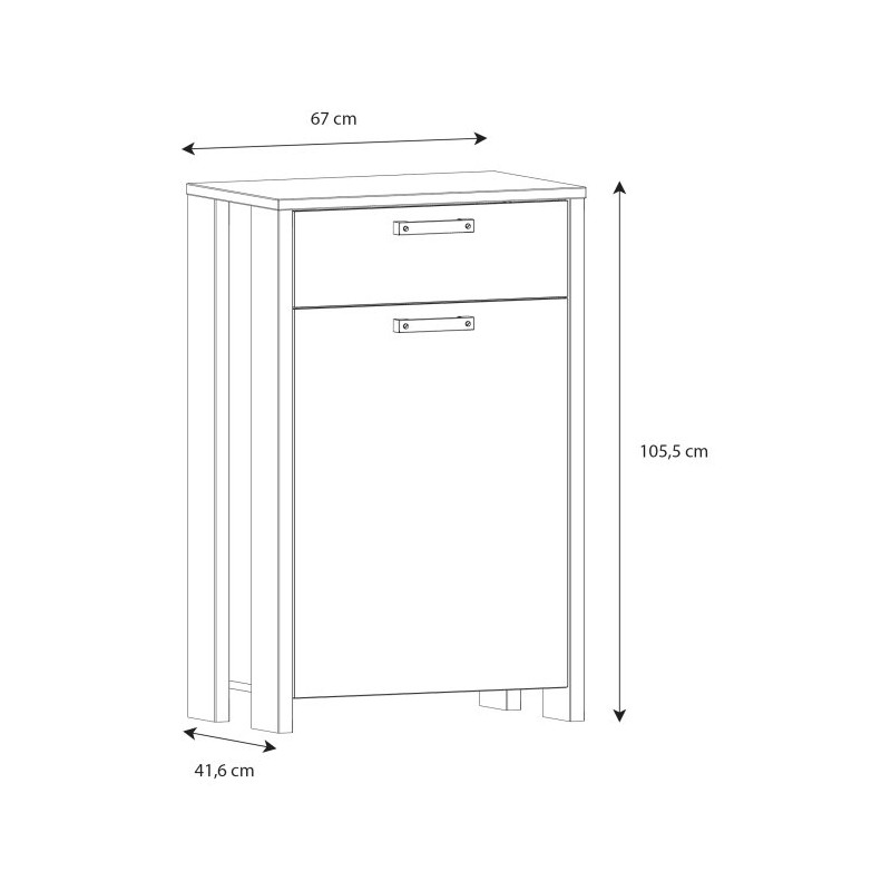 Szafka na buty z szufladą 70 cm CLIF old wood vintage