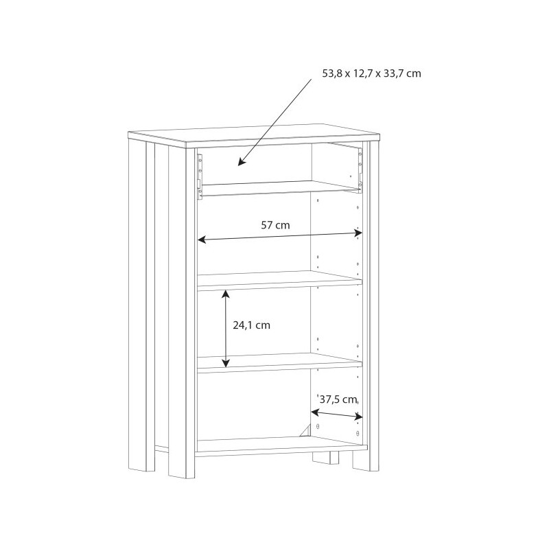 Szafka na buty z szufladą 70 cm CLIF old wood vintage