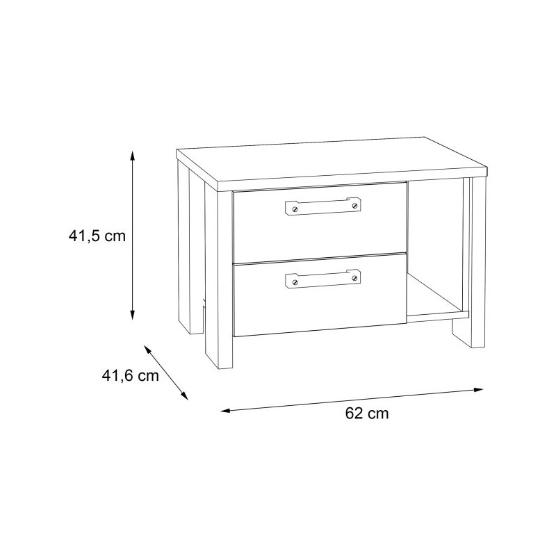 Szafka nocna 60 cm CLIF old wood vintage | styl loft