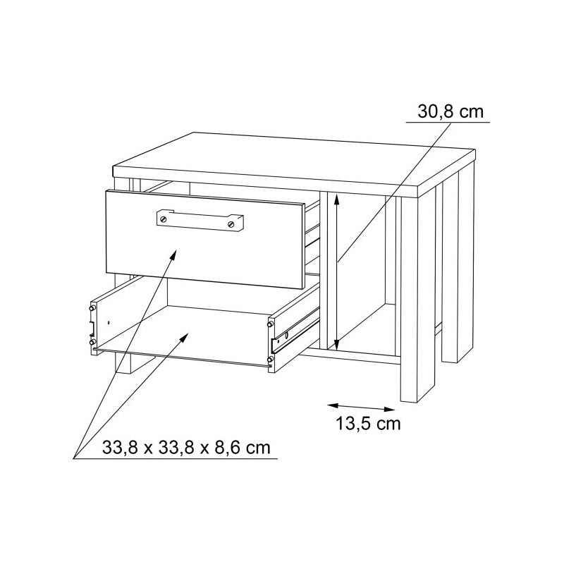 Szafka nocna 60 cm CLIF old wood vintage | styl loft
