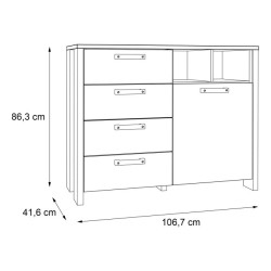 Komoda z szufladami 100 cm CLIF old wood vintage | styl loft