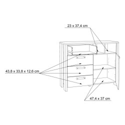 Komoda z szufladami 100 cm CLIF old wood vintage | styl loft