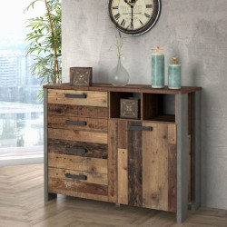 Komoda z szufladami 100 cm CLIF old wood vintage | styl loft