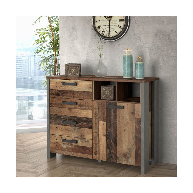 Komoda z szufladami 100 cm CLIF old wood vintage | styl loft