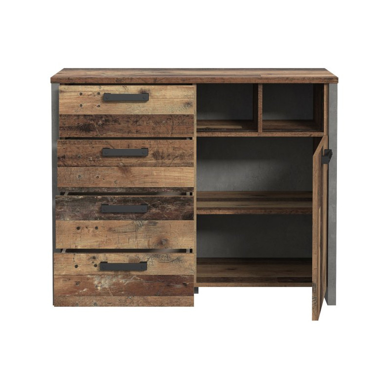 Komoda z szufladami 100 cm CLIF old wood vintage | styl loft