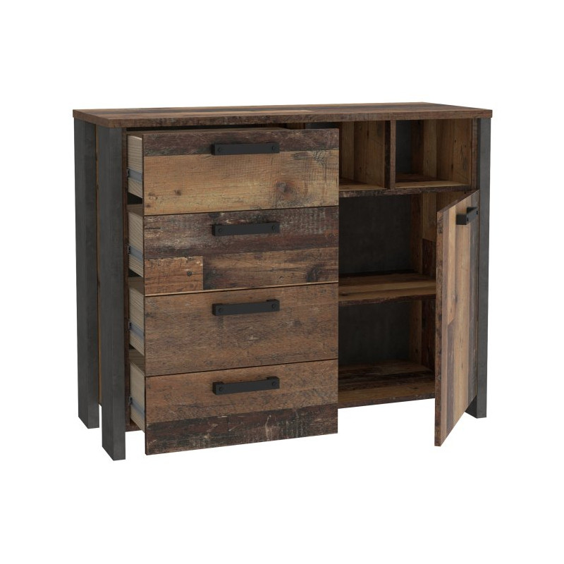 Komoda z szufladami 100 cm CLIF old wood vintage | styl loft