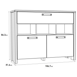 Komoda z szufladami 100 cm CLIF old wood vintage | styl loft