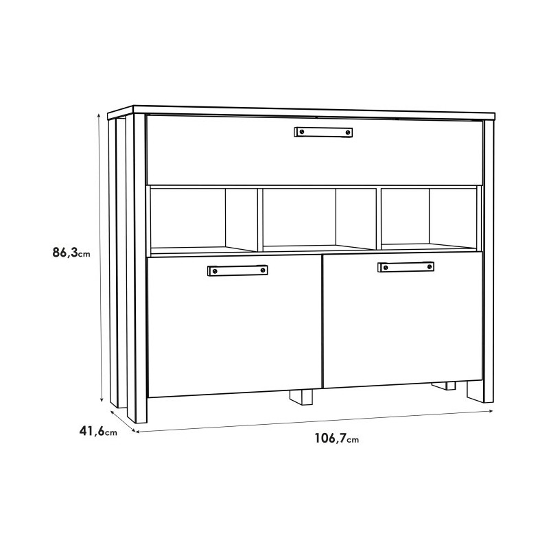 Komoda z szufladami 100 cm CLIF old wood vintage | styl loft