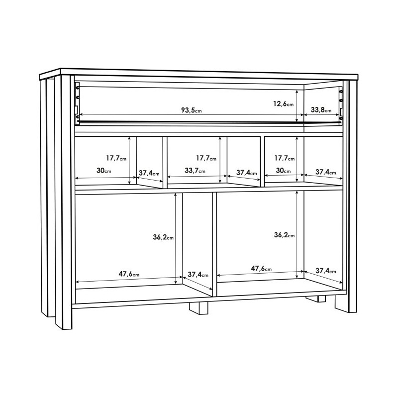 Komoda z szufladami 100 cm CLIF old wood vintage | styl loft