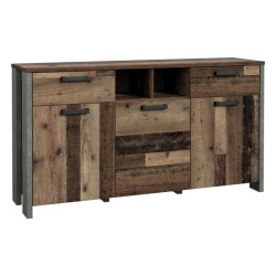 Szeroka komoda loft 156 cm CLIF old wood vintage | Meble Forte