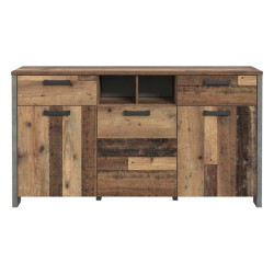 Szeroka komoda loft 156 cm CLIF old wood vintage | Meble Forte