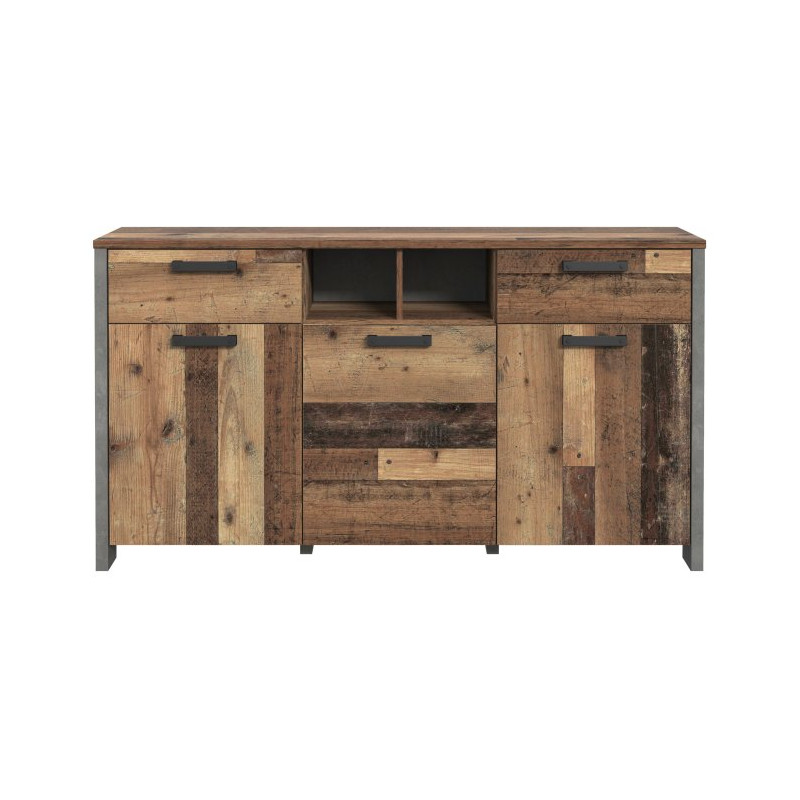 Szeroka komoda loft 156 cm CLIF old wood vintage | Meble Forte