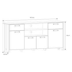 Duża komoda 186 cm CLIF old wood vintage | Meble Forte