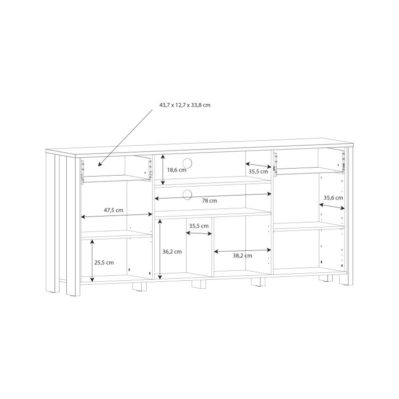 Duża komoda 186 cm CLIF old wood vintage | Meble Forte