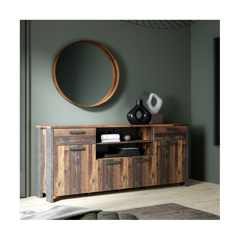 Duża komoda 186 cm CLIF old wood vintage | Meble Forte