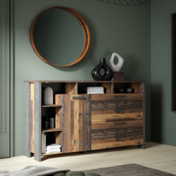 Komoda z 4 szufladami 161 cm CLIF old wood vintage | styl loft