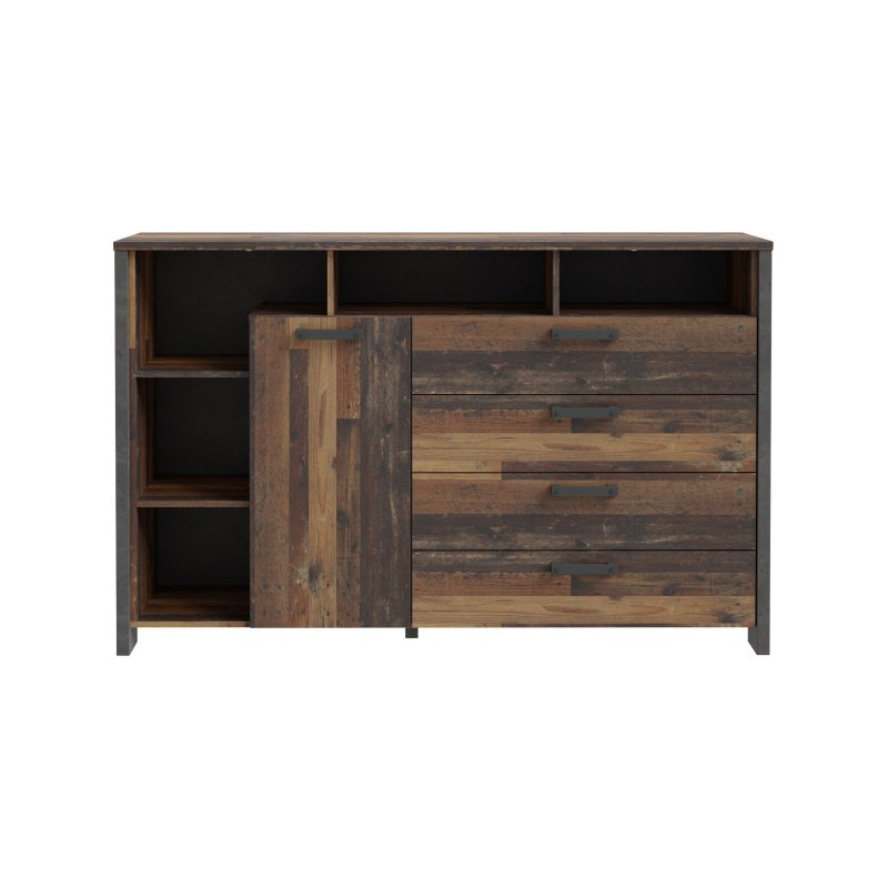 Komoda z 4 szufladami 161 cm CLIF old wood vintage | styl loft