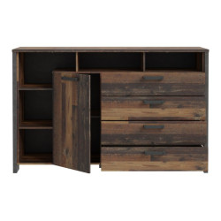 Komoda z 4 szufladami 161 cm CLIF old wood vintage | styl loft