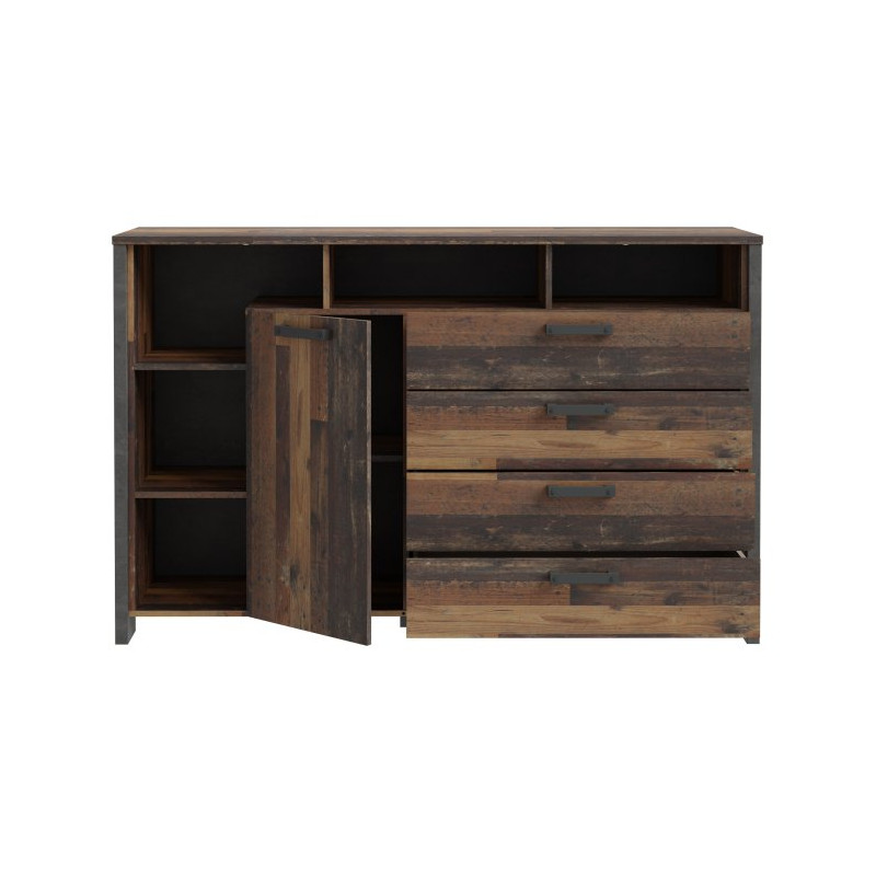 Komoda z 4 szufladami 161 cm CLIF old wood vintage | styl loft