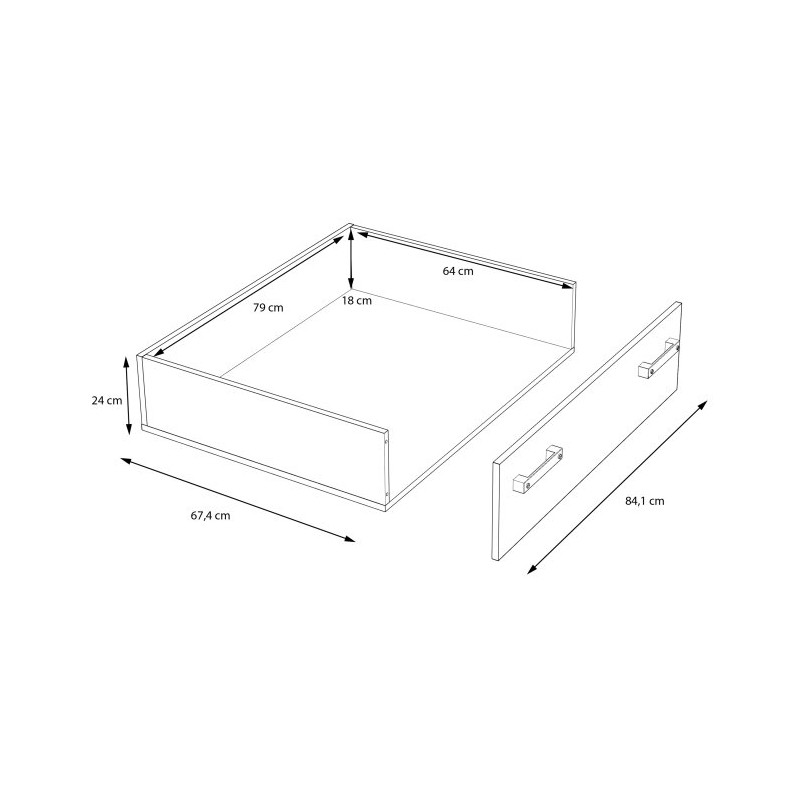 Szuflada na rolkach do łóżka CLIF CLFL03 Meble Forte