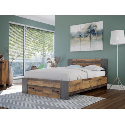 Łóżko młodzieżowe CLIF 140x200 cm old wood vintage | Meble Forte