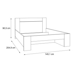 Łóżko młodzieżowe CLIF 140x200 cm old wood vintage | Meble Forte