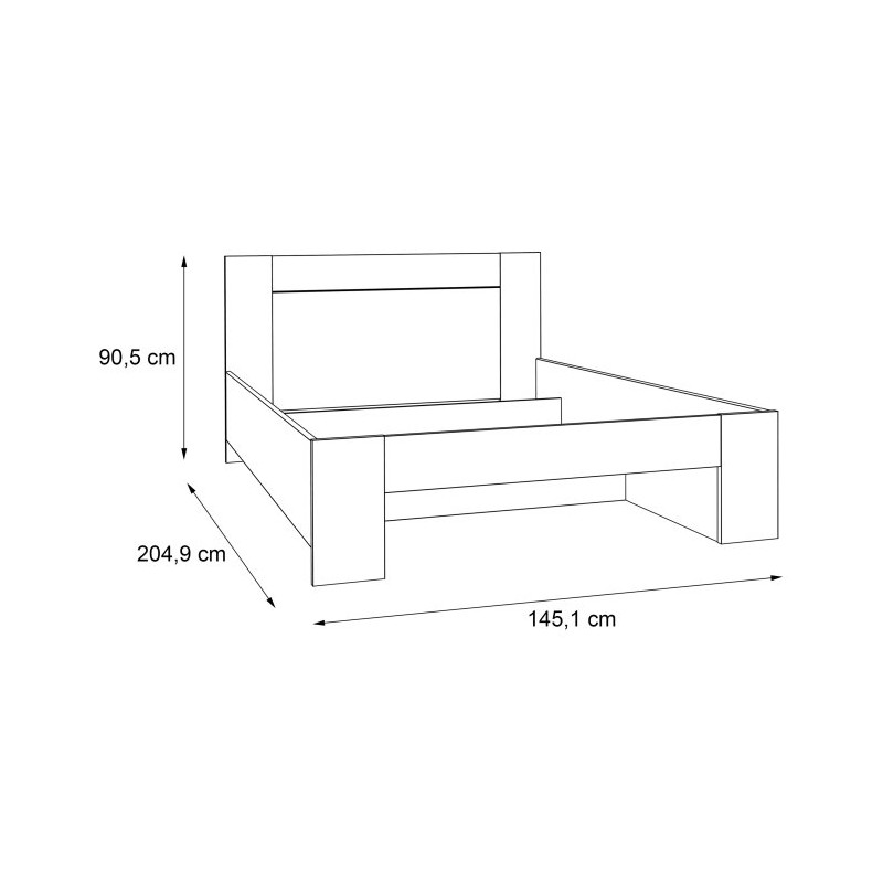 Łóżko młodzieżowe CLIF 140x200 cm old wood vintage | Meble Forte