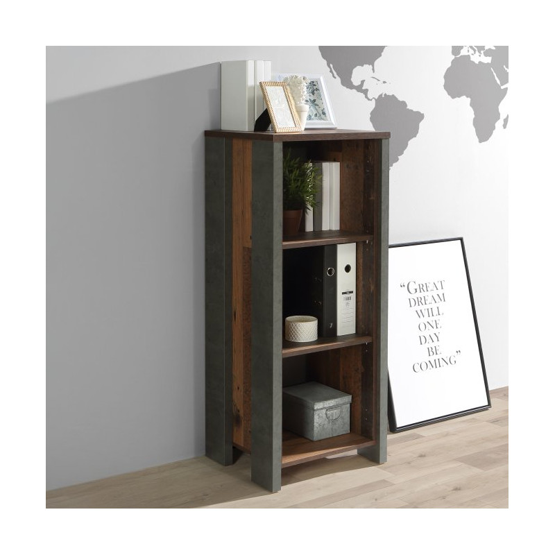 Wąski niski regał CLIF old wood vintage | styl loft - domowanie.pl