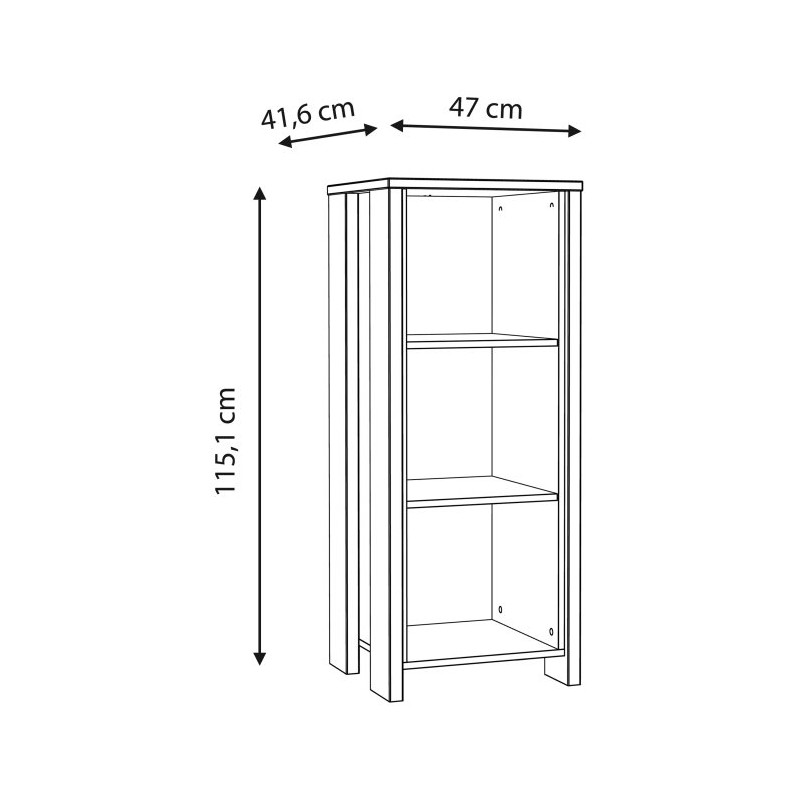 Wąski niski regał CLIF old wood vintage | styl loft - domowanie.pl