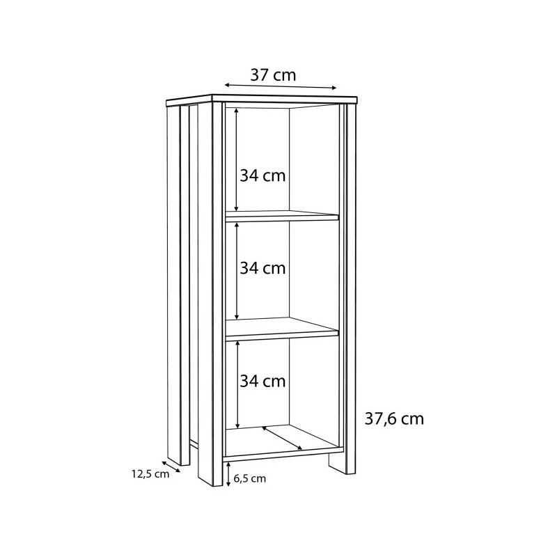 Wąski niski regał CLIF old wood vintage | styl loft - domowanie.pl
