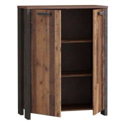 Szafka dwudrzwiowa 90 cm CLIF old wood vintage | styl loft