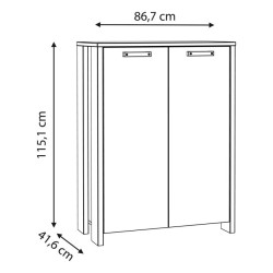 Szafka dwudrzwiowa 90 cm CLIF old wood vintage | styl loft