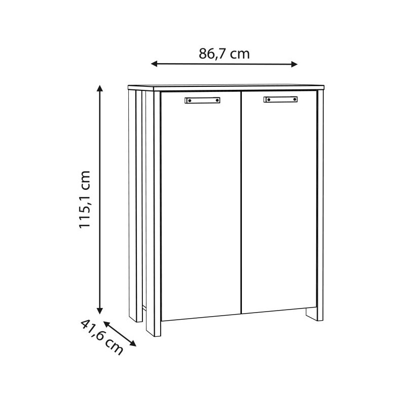 Szafka dwudrzwiowa 90 cm CLIF old wood vintage | styl loft