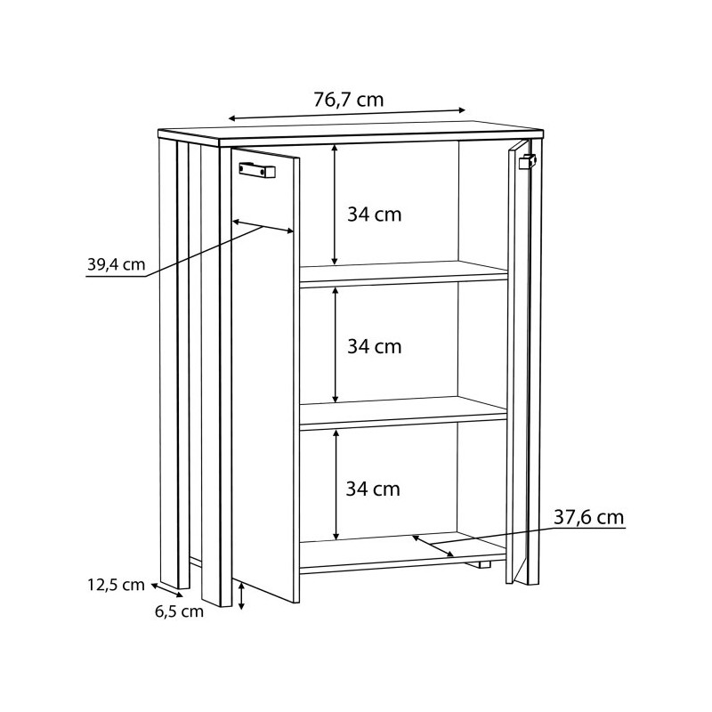 Szafka dwudrzwiowa 90 cm CLIF old wood vintage | styl loft