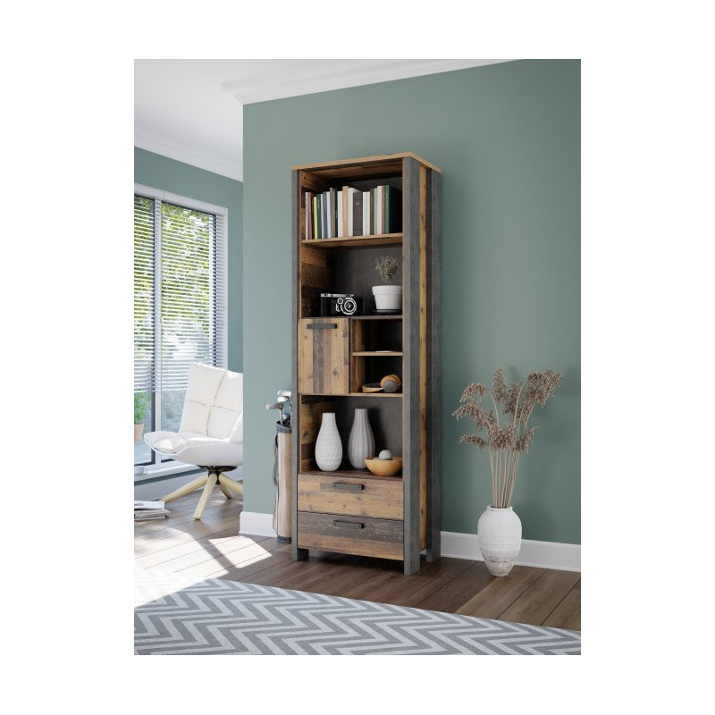 Regał asymetryczny loft CLIF old wood vintage | domowanie.pl