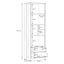 Regał asymetryczny loft CLIF old wood vintage | domowanie.pl