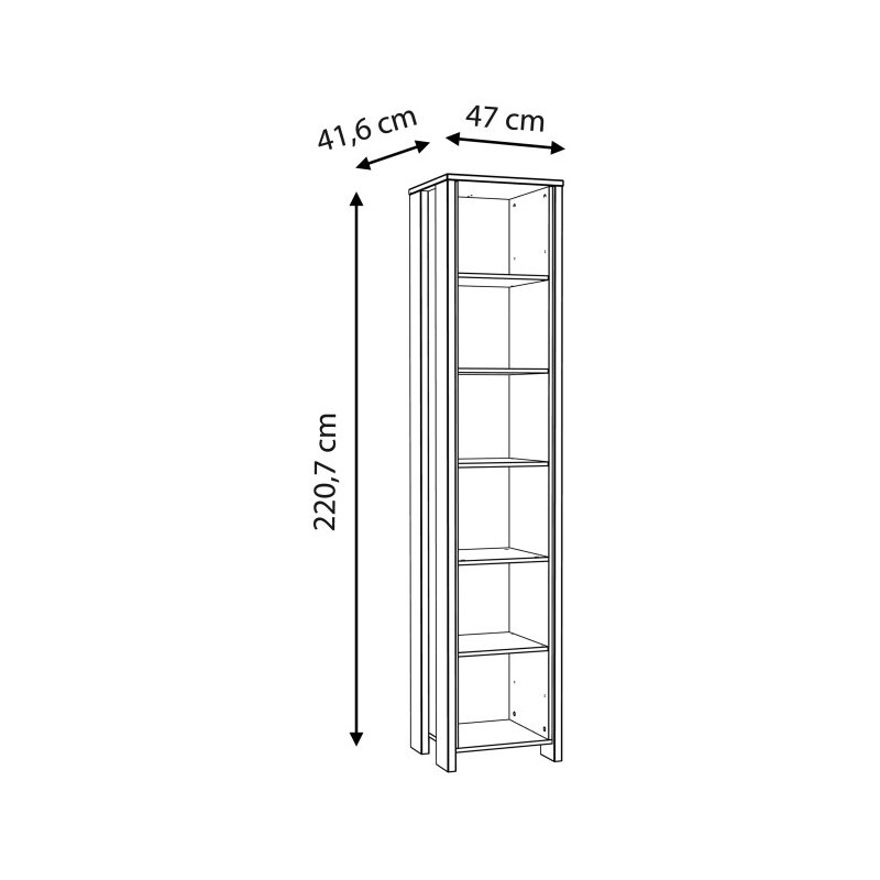 Wysoki regał słupek 47 cm CLIF | loftowy styl old wood vintage