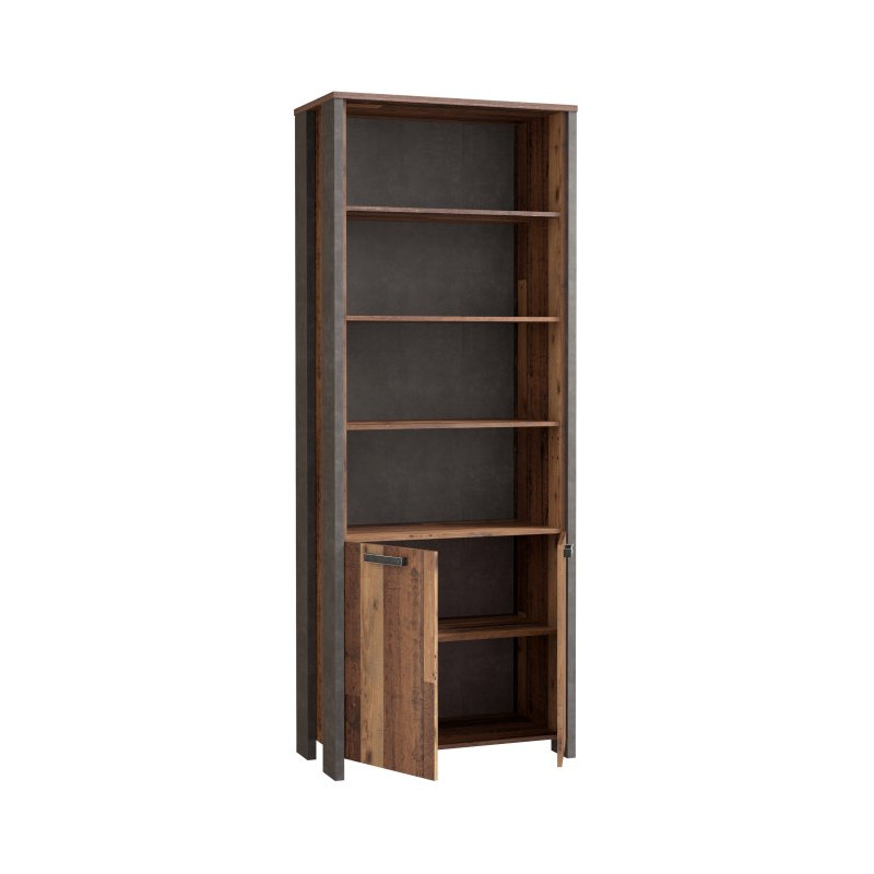 Wysoki regał 86x220 cm CLIF | loftowy styl old wood vintage