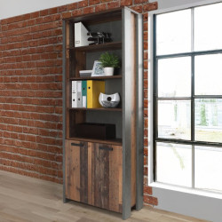 Wysoki regał 86x220 cm CLIF | loftowy styl old wood vintage