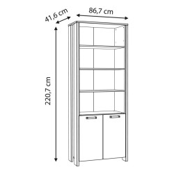 Wysoki regał 86x220 cm CLIF | loftowy styl old wood vintage