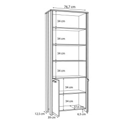 Wysoki regał 86x220 cm CLIF | loftowy styl old wood vintage