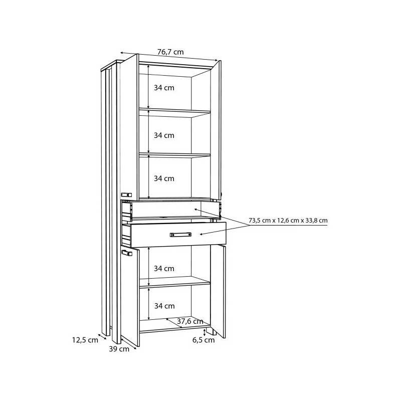 Szafka z szufladami 90 cm CLIF old wood vintage | Meble Forte