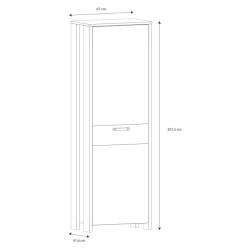 Wąska szafa 70 cm CLIF old wood vintage | Meble Forte